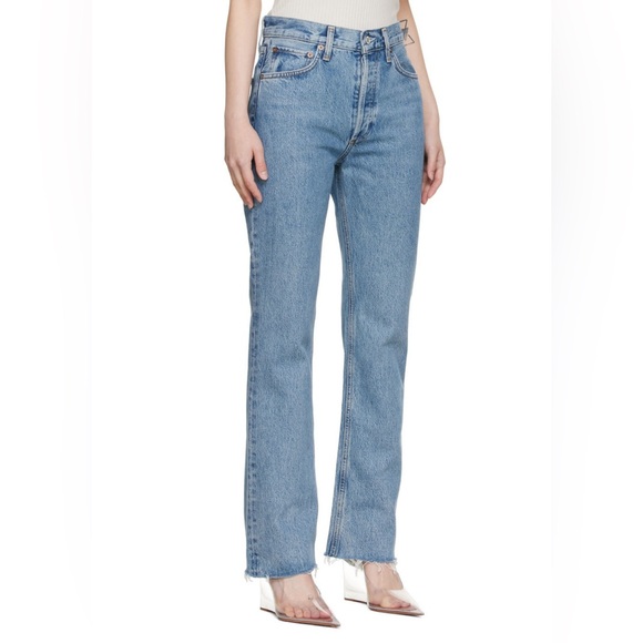 AGOLDE Blue Relaxed Boot Denim Jeans - Picture 2 of 6